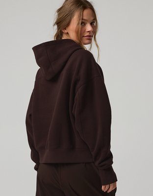OFFLINE By Aerie Cloud Fleece Classic Length Hoodie - Deep Earth