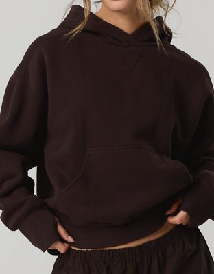 OFFLINE By Aerie Cloud Fleece Classic Length Hoodie - Deep Earth
