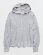 OFFLINE By Aerie OTT Henley Hoodie - Medium Heather Gray