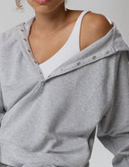 OFFLINE By Aerie OTT Henley Hoodie - Medium Heather Gray