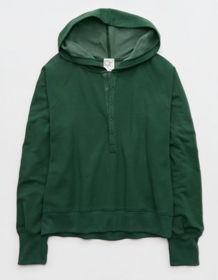 OFFLINE By Aerie OTT Henley Hoodie - Rugged Green