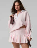 OFFLINE By Aerie Cloud Fleece Polo Sweatshirt - Pink Petal