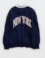 OFFLINE By Aerie Cloud Fleece Polo Sweatshirt - Royal Navy