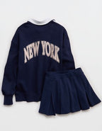 OFFLINE By Aerie Cloud Fleece Polo Sweatshirt - Royal Navy