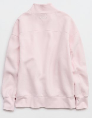 OFFLINE By Aerie Cloud Fleece Oversized Mockneck Sweatshirt - Pink Petal