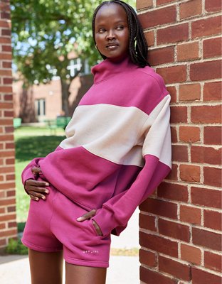 OFFLINE By Aerie Cloud Fleece Oversized Mockneck Sweatshirt - Autumn Jam