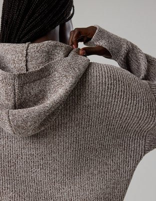 OFFLINE By Aerie Sweater Hoodie - Heathered Taupe