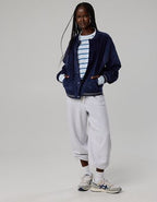 OFFLINE By Aerie Suede Bomber Jacket - Royal Navy