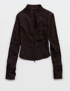 OFFLINE By Aerie The Hugger Full Zip Jacket - Deep Earth