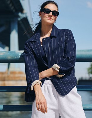 OFFLINE By Aerie Oxford Blazer - Royal Navy