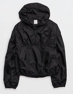 OFFLINE By Aerie Ruched Nylon Quarter Zip - True Black