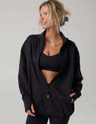 OFFLINE By Aerie The Hugger Oversized Full Zip Jacket - True Black