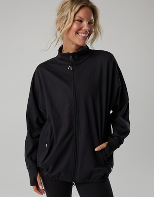 OFFLINE By Aerie The Hugger Oversized Full Zip Jacket - True Black