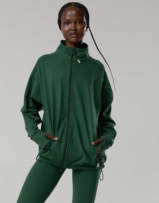 OFFLINE By Aerie The Hugger Oversized Full Zip Jacket - Rugged Green