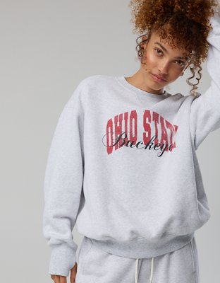 Ohio State Buckeyes OFFLINE By Aerie Crewneck - Light Heather Gray