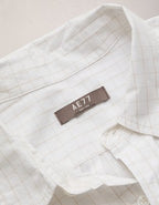 AE77 Premium Relaxed Striped Poplin Button-Up Shirt - Gleam White