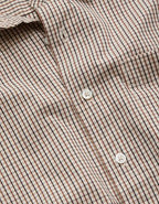 AE77 Premium Relaxed Striped Poplin Button-Up Shirt - Khaki