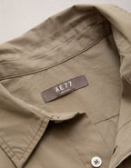 AE77 Premium Relaxed Striped Poplin Button-Up Shirt - Taupe