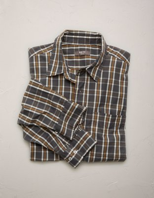 AE77 Premium Relaxed Striped Poplin Button-Up Shirt - Multi