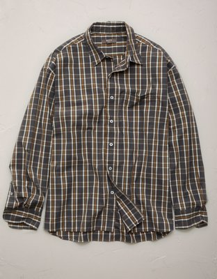 AE77 Premium Relaxed Striped Poplin Button-Up Shirt - Multi
