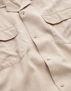 AE77 Premium Relaxed Short-Sleeve Button-Up Shirt - Khaki