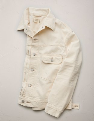 AE77 Premium Slim Fit Denim Trucker Jacket - Natural