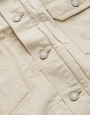 AE77 Premium Slim Fit Denim Trucker Jacket - Natural
