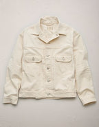 AE77 Premium Slim Fit Denim Trucker Jacket - Natural