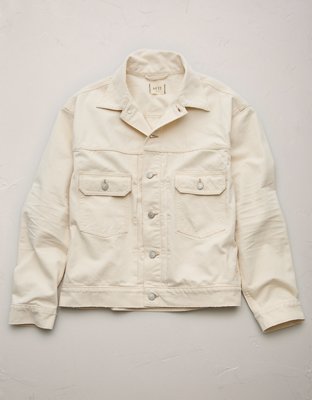 AE77 Premium Slim Fit Denim Trucker Jacket - Natural