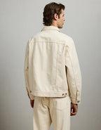 AE77 Premium Slim Fit Denim Trucker Jacket - Natural
