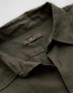 AE77 Premium Relaxed Linen Button-Up Shirt - Green