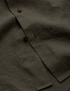 AE77 Premium Relaxed Linen Button-Up Shirt - Green