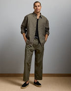 AE77 Premium Relaxed Linen Button-Up Shirt - Green