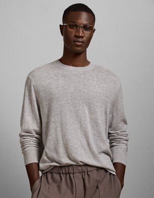AE77 Premium Merino Wool Sweater - Light Heather Gray