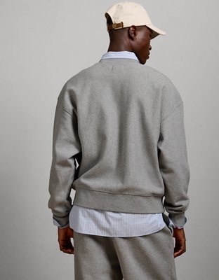 AE77 Premium Oversized Crewneck Sweatshirt - Heather Gray