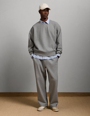 AE77 Premium Oversized Crewneck Sweatshirt - Heather Gray