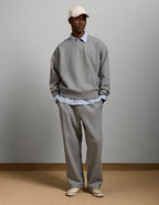 AE77 Premium Oversized Crewneck Sweatshirt - Heather Gray