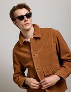 AE77 Suede Trucker Jacket - Cognac