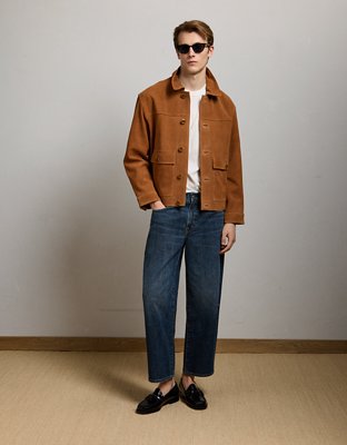 AE77 Suede Trucker Jacket - Cognac
