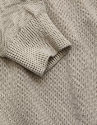 AE77 Garment-Washed Raglan Sweater - Grey
