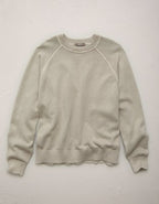 AE77 Garment-Washed Raglan Sweater - Grey