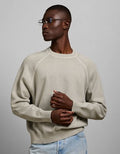 AE77 Garment-Washed Raglan Sweater - Grey