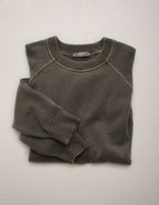 AE77 Garment-Washed Raglan Sweater - Dark Brown