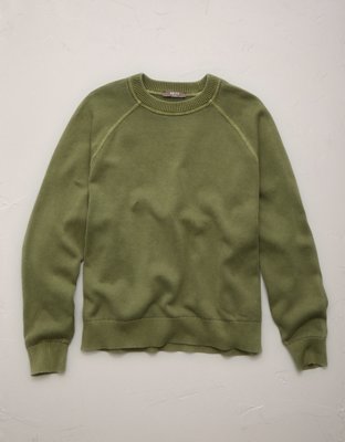 AE77 Garment-Washed Raglan Sweater - Dried Sage