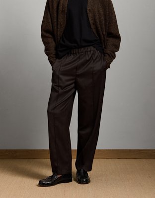 AE77 Premium Loose Twill Trouser - Dark Brown