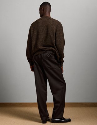 AE77 Premium Loose Twill Trouser - Dark Brown