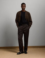 AE77 Premium Loose Twill Trouser - Dark Brown