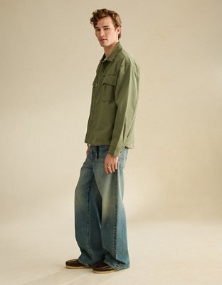 AE Boxy Fit Overshirt - Green