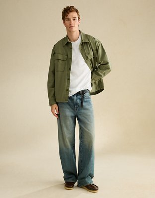 AE Boxy Fit Overshirt - Green