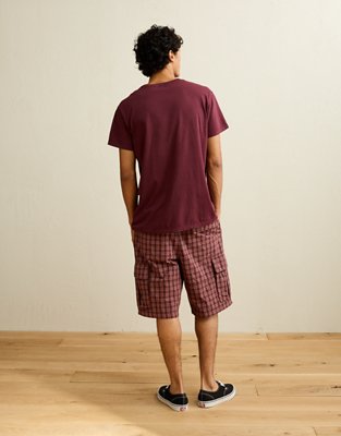 AE Slim Fit Lived-In T-Shirt - Burgundy